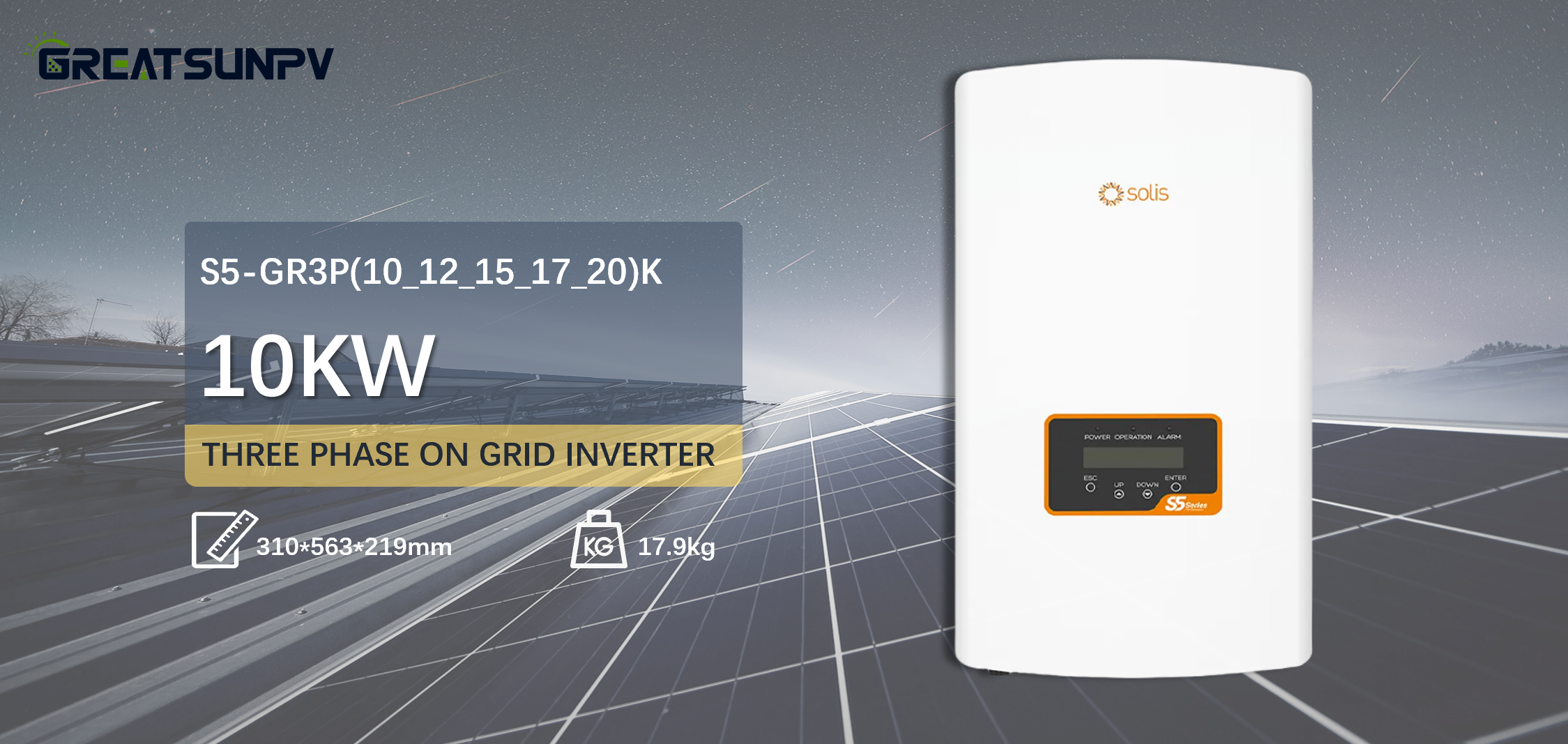 Solis S5-GR3P (3-20)K Three-Phase Grid-Tied Solar Inverter
