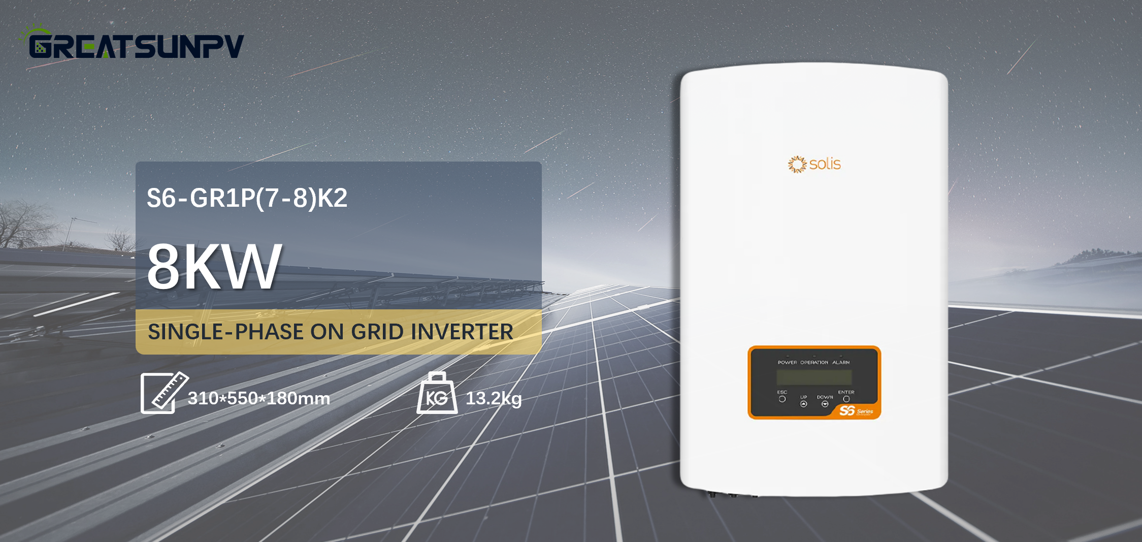 Solis 8KW Single-Phase On-Grid PV Inverter Solis S6-GR1P(7–8)K02