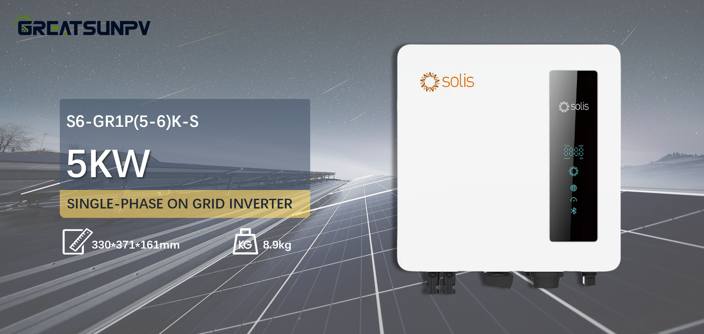 Solis S6-GR1P(2.5–6)K-S Single-Phase On-Grid PV Inverter single-Phase Grid-Tied Solar Inverter