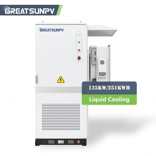 125kW 261kWh Liquid Cooling Battery Energy Storage Cabinet Compatible with Deye Solis Growatt Inverter